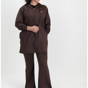 ست مانتو جلو زیپ کلاهدار و شلوار دمپا